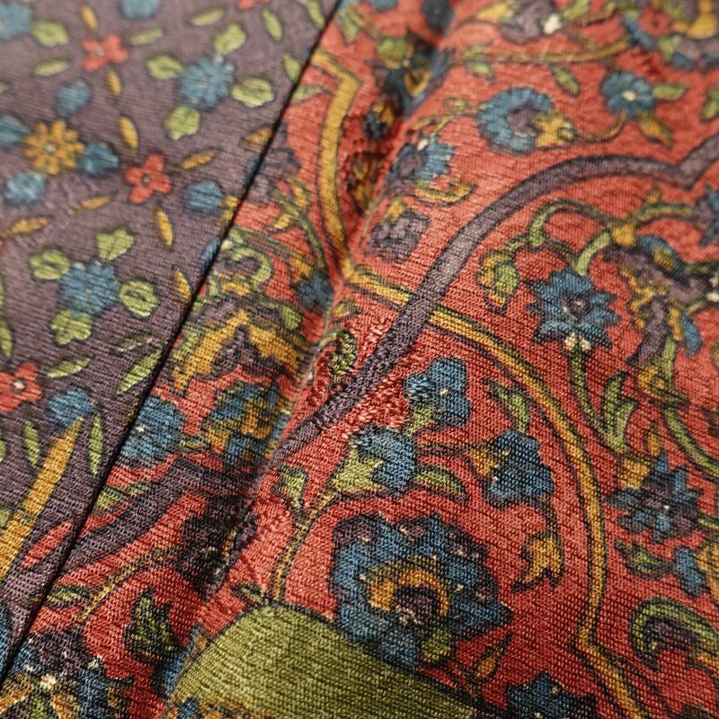 小紋 美品 正絹 着物 幾何学柄・抽象柄 身丈169.5cm 裄丈71.5cm 袷仕立て 多色使い_画像9