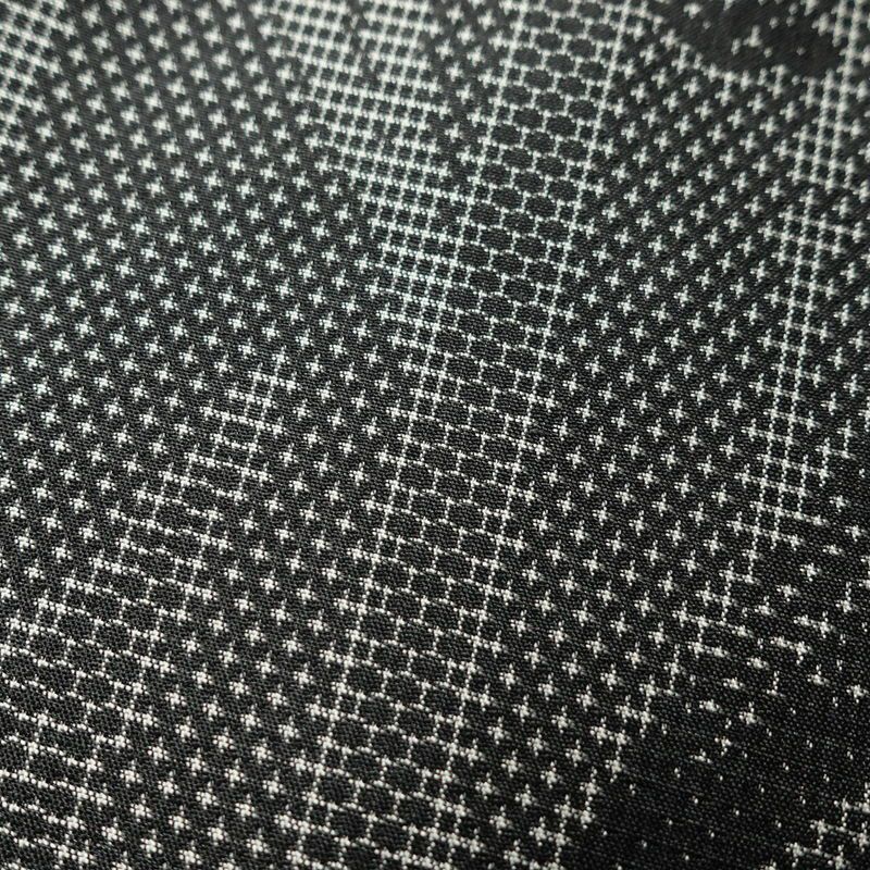 紬 美品 しつけ糸付き 正絹 木の葉・植物柄 身丈164.5cm 裄丈66.5cm 袷仕立て グレー_画像7