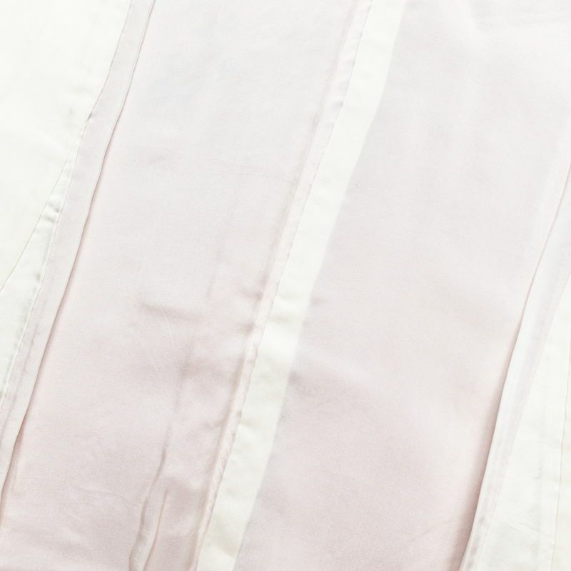 小紋 美品 しつけ糸付き 縮緬 正絹 木の葉・植物柄 身丈160.5cm 裄丈65.5cm 袷仕立て ピンク_画像24