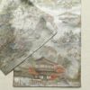 袋帯 丸帯 良品 全通柄 フォーマル用 正絹 金閣寺 日光 風景柄 金・銀_画像15