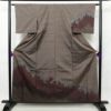 付け下げ 美品 紬地 しつけ糸付き 金彩 身丈159cm 裄丈63.5cm 附下 正絹 風景柄 袷仕立て 茶_画像1