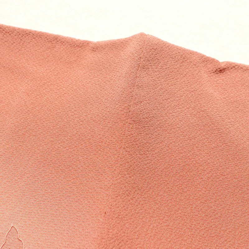 付け下げ 良品 スワトウ刺繍 縮緬 正絹 古典柄 袷仕立て ピンク_画像25