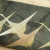 袋帯 リバーシブル 太鼓柄 良品 フォーマル用 正絹 木の葉・植物柄 鶴 グレー_画像32