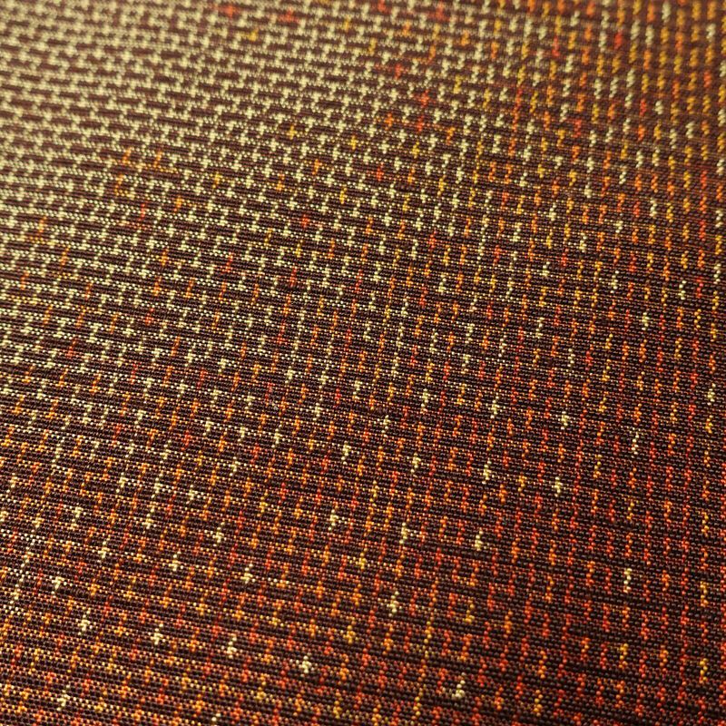 紬 正絹 その他の柄 袷仕立て 身丈159cm 裄丈64cm 	つむぎ着物 橙_画像6