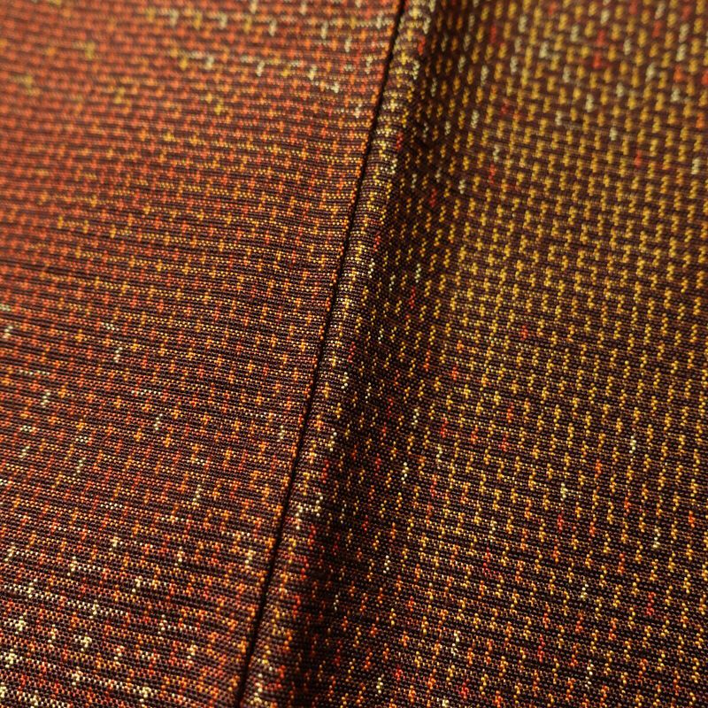 紬 正絹 その他の柄 袷仕立て 身丈159cm 裄丈64cm 	つむぎ着物 橙_画像8