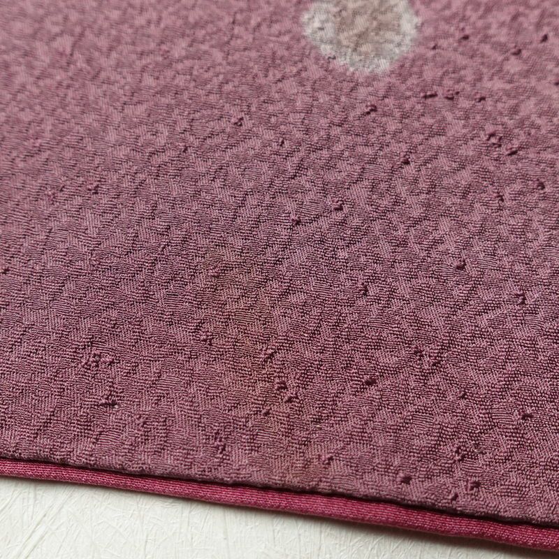 付け下げ 附下 正絹 花柄 袷仕立て 身丈164cm 裄丈65.5cm 椿 紫・藤色_画像9