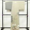 訪問着 打越勇二 落款入り 正絹 花柄 袷仕立て 身丈164cm 裄丈65.5cm 金彩 ベージュ_画像2