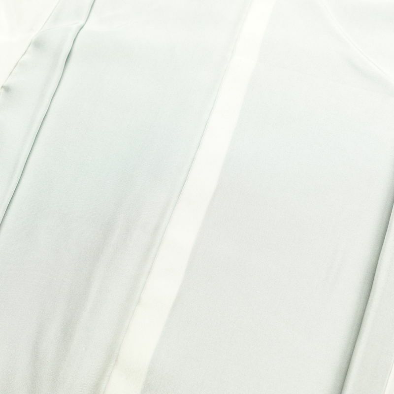 訪問着 良品 しつけ糸付き 正絹 花柄 袷仕立て 身丈165.5cm 裄丈67cm 鳥 箔 緑・うぐいす色_画像17