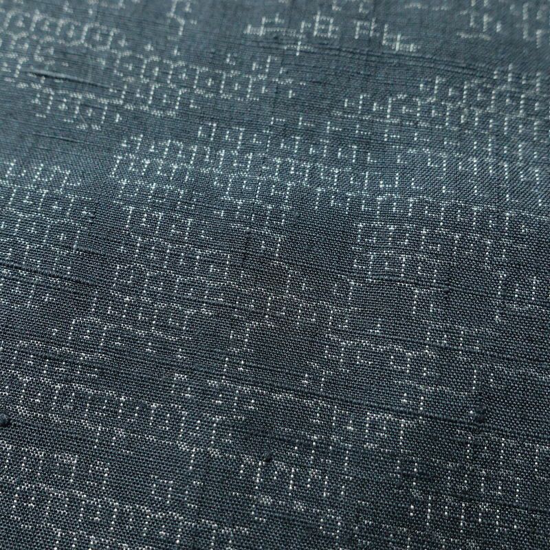 紬 良品 正絹 古典柄 袷仕立て 身丈161.5cm 裄丈65.5cm 青・紺_画像6