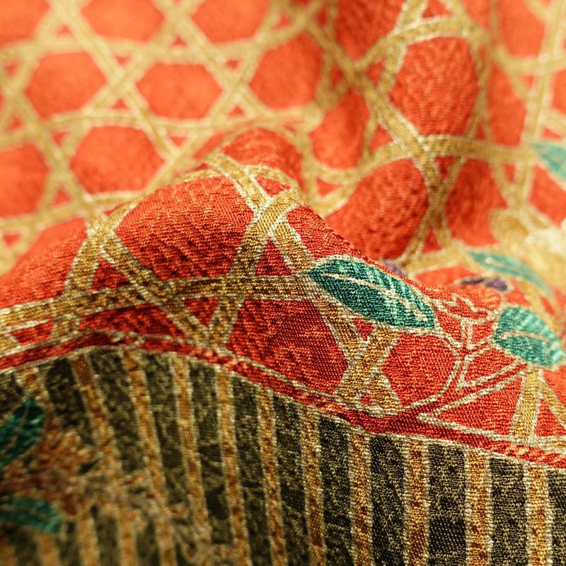 小紋 良品 三田村環作 しつけ糸付き 落款入り 正絹 古典柄 袷仕立て 身丈154cm 裄丈64cm 多色使い_画像20