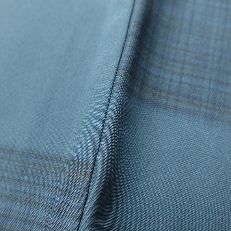 男性用 襦袢 美品 しつけ糸付き 半衿付き 正絹 縞柄・線柄 袷仕立て 身丈136cm 裄丈70cm 青・紺_画像8