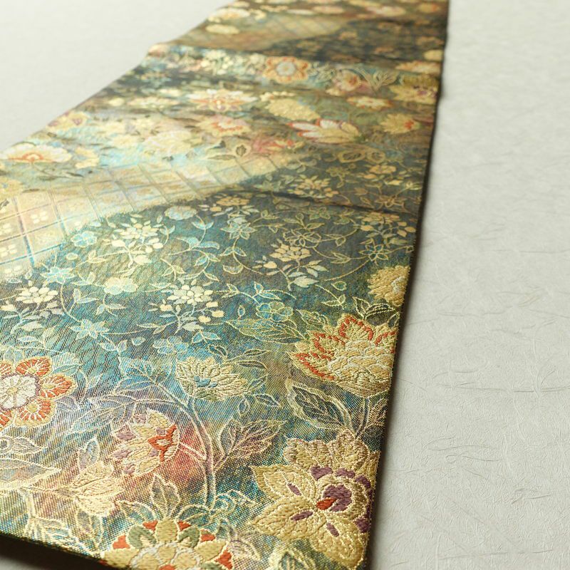 袋帯 六通柄 良品 フォーマル用 正絹 花柄 多色使い_画像7