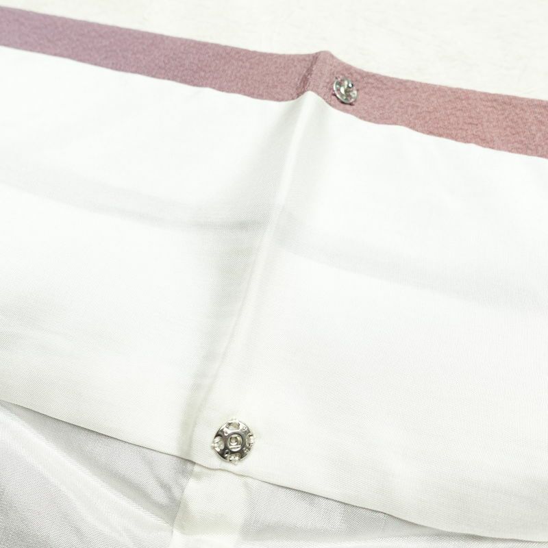 小紋 斉藤三才 落款入り しつけ糸付き 一つ紋付き 縮緬 正絹 その他の柄 袷仕立て 身丈163cm 裄丈63cm 紫・藤色_画像18