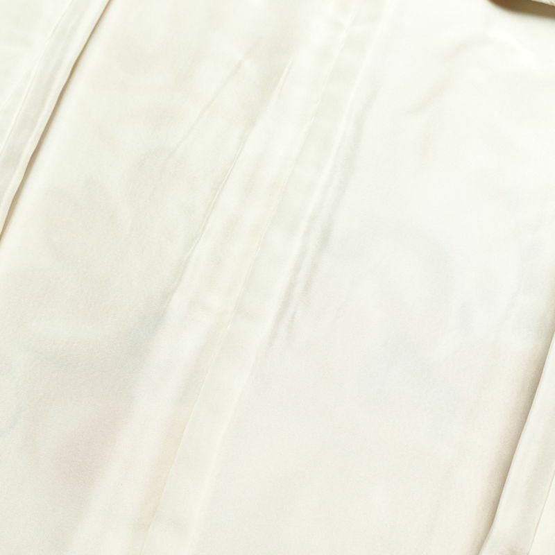 小紋 縮緬 正絹 花柄 袷仕立て 身丈161cm 裄丈63.5cm 着物 クリーム_画像19