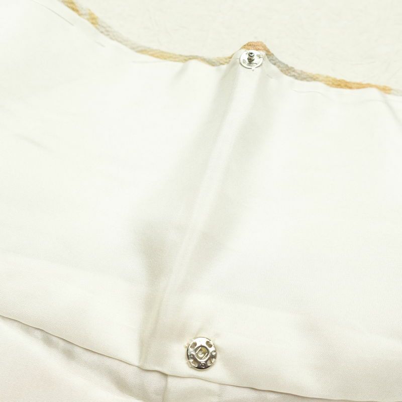 小紋 縮緬 正絹 花柄 袷仕立て 身丈161cm 裄丈63.5cm 着物 クリーム_画像20