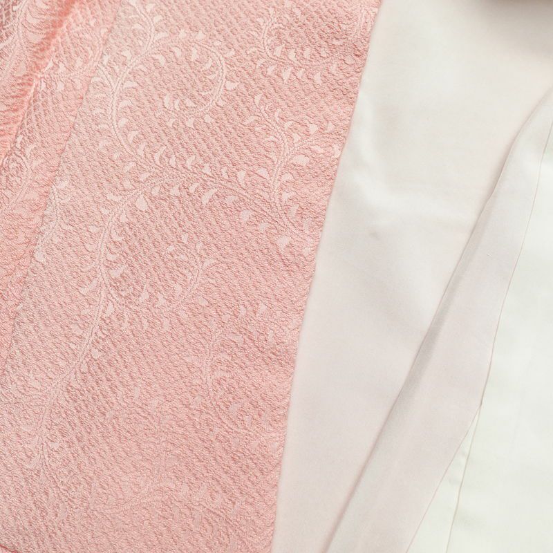 付け下げ 一つ紋付き 正絹 その他の柄 袷仕立て 身丈166.5cm 裄丈66cm 附下 着物 ピンク_画像16