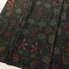 紬 良品 しつけ糸付き 正絹 木の葉・植物柄 袷仕立て 身丈153.5cm 裄丈65.5cm 紬着物 茶_画像4