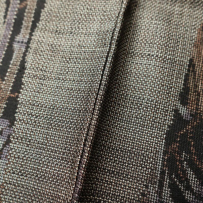 紬 正絹 古典柄 袷仕立て 身丈161cm 裄丈67.5cm 紬着物 茶_画像8