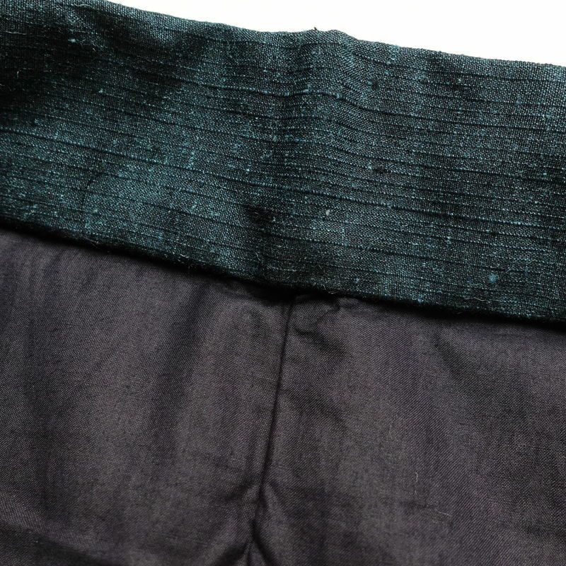 男性用 紬着物 良品 しつけ糸付き アンサンブル 正絹 無地 袷仕立て 身丈137cm 裄丈66cm 青・紺_画像15