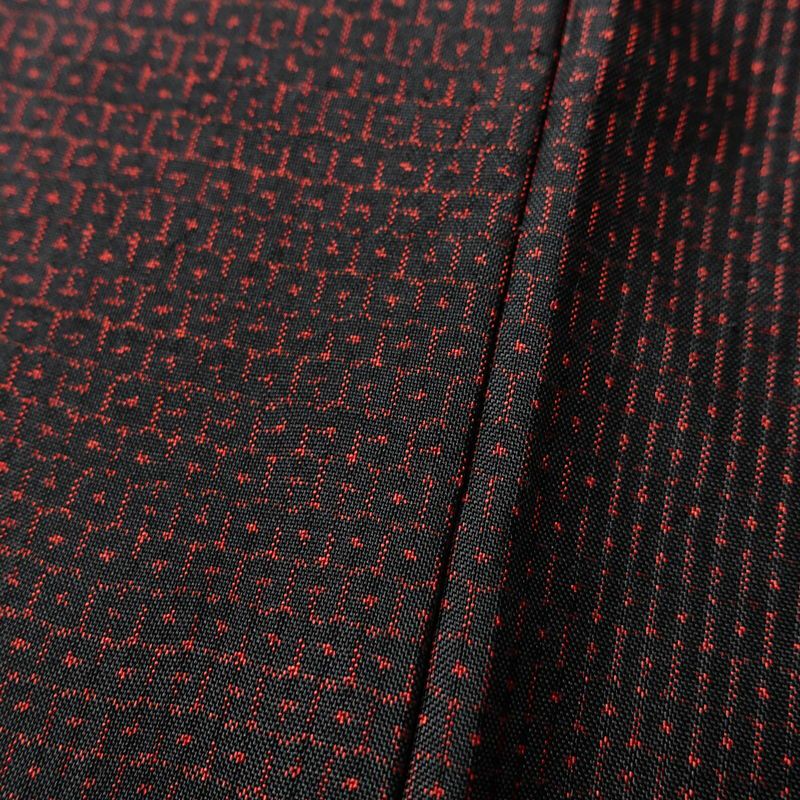 紬 良品 正絹 古典柄 袷仕立て 身丈166cm 裄丈68cm 紬着物 黒_画像8