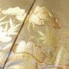 色留袖 良品 一つ紋付き 金駒刺繍 綸子 正絹 木の葉・植物柄 袷仕立て 身丈160cm 裄丈64cm 箔 黄・黄土色_画像6