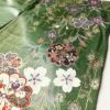 振袖 綸子 正絹 古典柄 金駒刺繍 袷仕立て 身丈167cm 裄丈70cm 金彩 桜 箔 成人式 着物 緑・うぐいす色_画像13