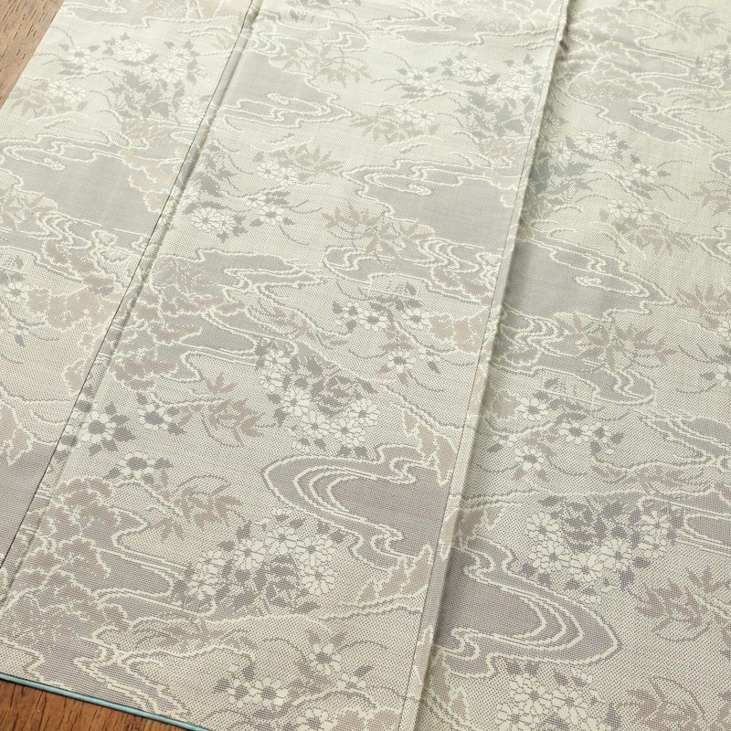 紬 正絹 古典柄 袷仕立て 身丈158cm 裄丈65cm 紬着物 グレー_画像4