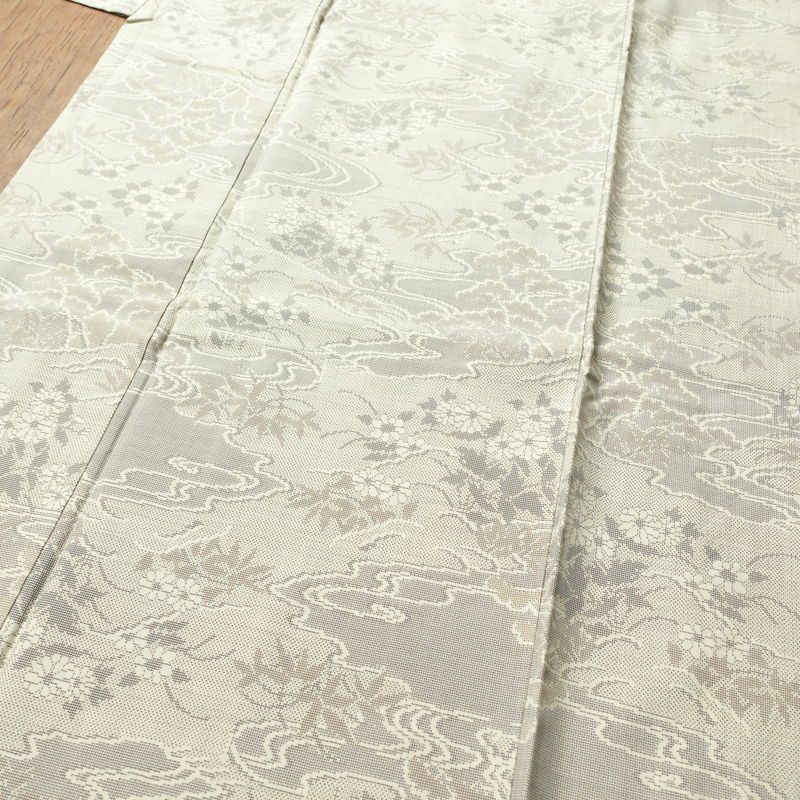 紬 正絹 古典柄 袷仕立て 身丈158cm 裄丈65cm 紬着物 グレー_画像5