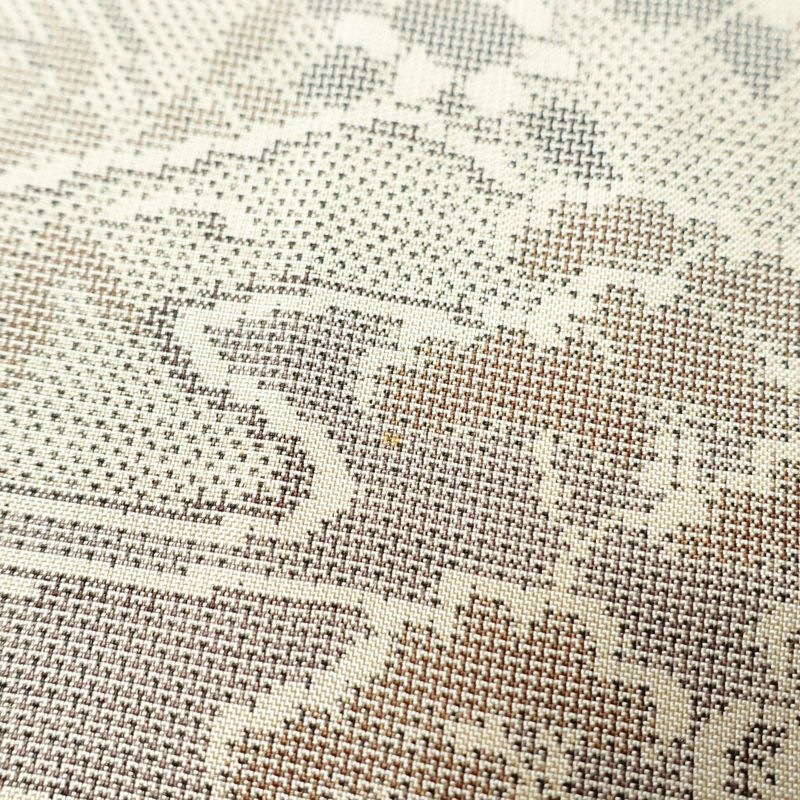 紬 正絹 古典柄 袷仕立て 身丈158cm 裄丈65cm 紬着物 グレー_画像7