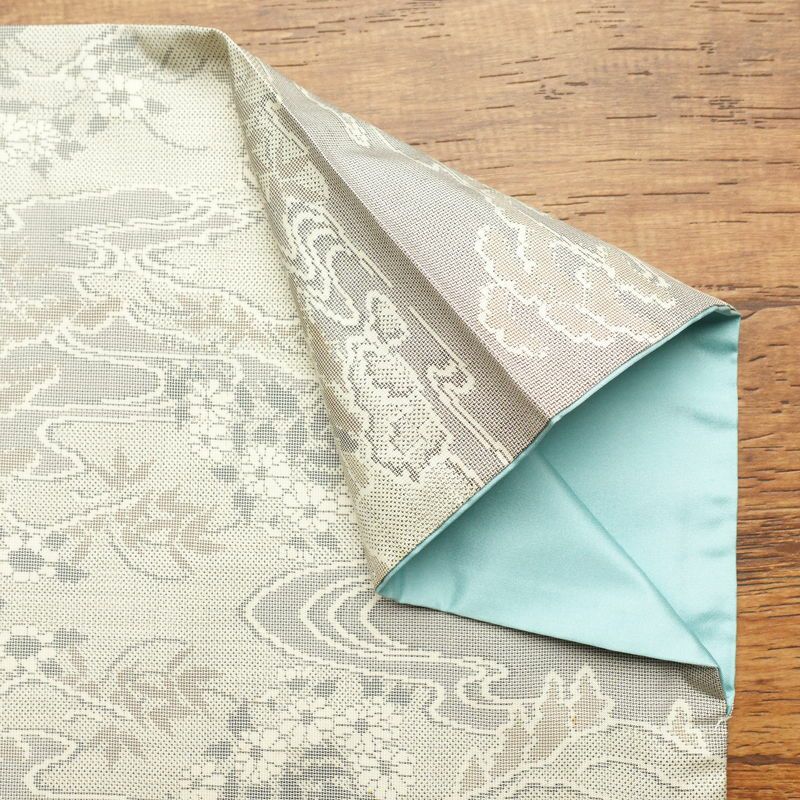 紬 正絹 古典柄 袷仕立て 身丈158cm 裄丈65cm 紬着物 グレー_画像11