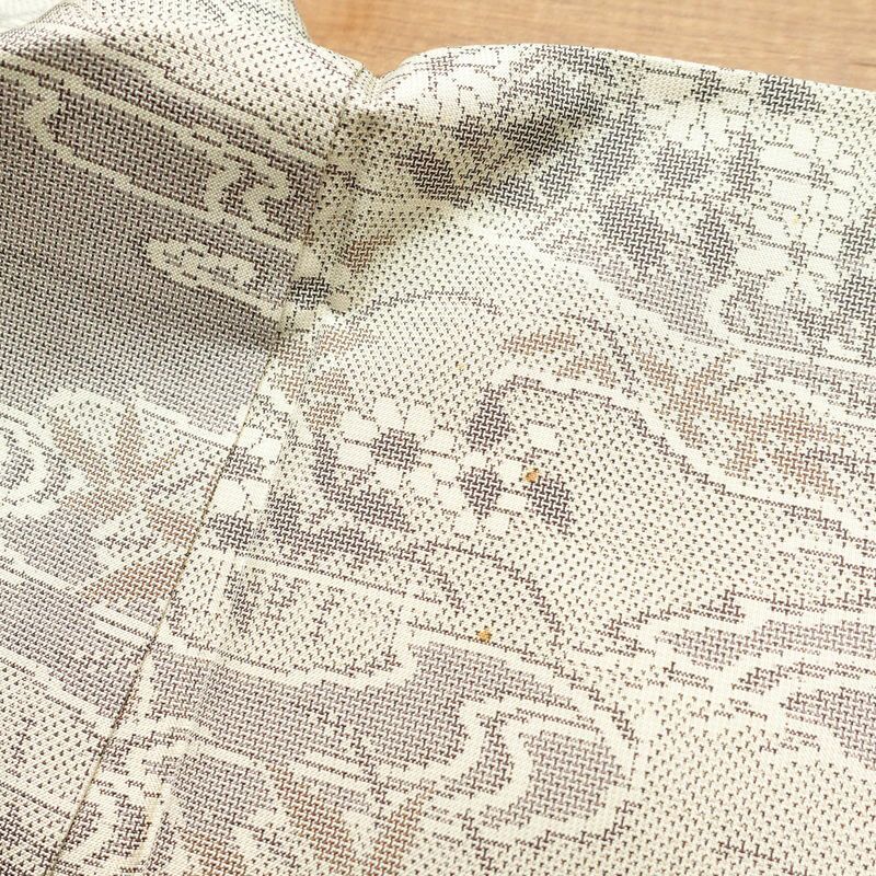 紬 正絹 古典柄 袷仕立て 身丈158cm 裄丈65cm 紬着物 グレー_画像13