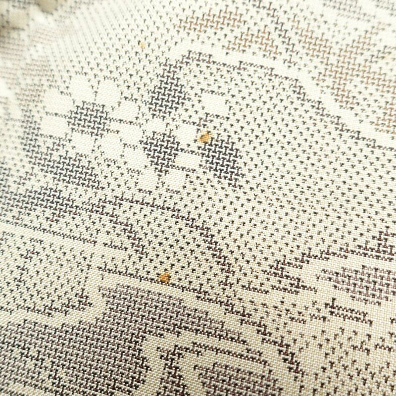 紬 正絹 古典柄 袷仕立て 身丈158cm 裄丈65cm 紬着物 グレー_画像14