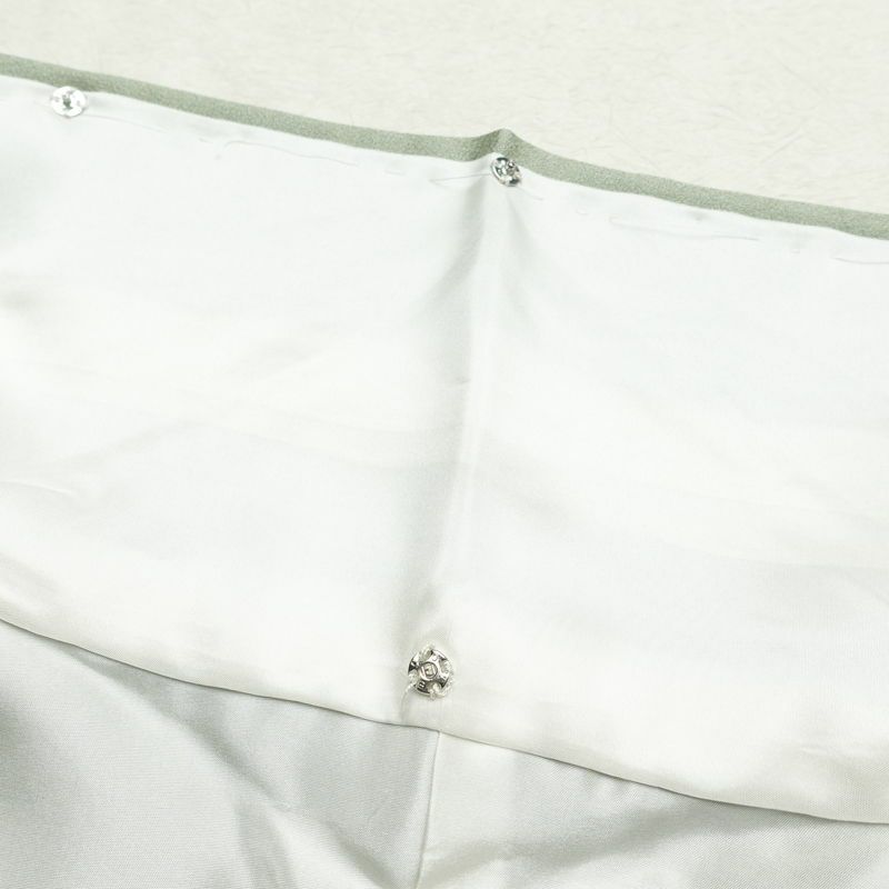 訪問着 良品 正絹 古典柄 袷仕立て 身丈162cm 裄丈64.5cm 着物 金彩 緑・うぐいす色_画像19