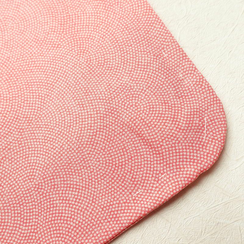 小紋 良品 鮫小紋 一部しつけ糸付き 正絹 古典柄 袷仕立て 身丈158cm 裄丈65cm ピンク_画像12