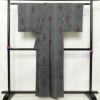 紬 良品 しつけ糸付き 正絹 幾何学柄・抽象柄 袷仕立て 身丈157cm 裄丈66.5cm 紬着物 青・紺_画像2