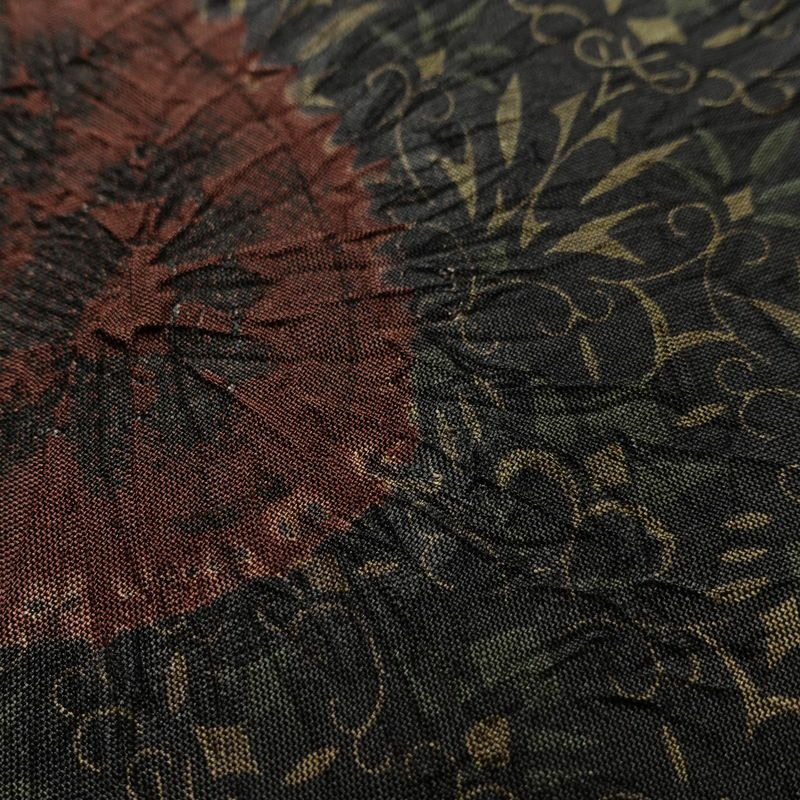 付け下げ 紬生地 良品 絞り 正絹 幾何学柄・抽象柄 袷仕立て 身丈158.5cm 裄丈63cm 着物 茶_画像7