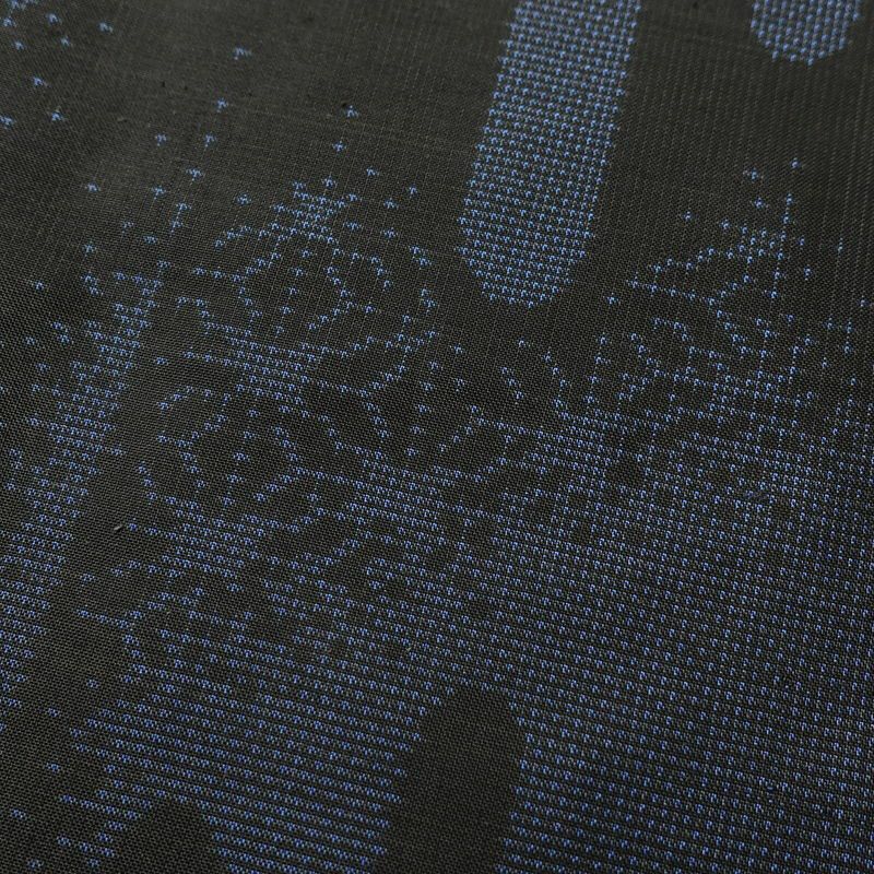 大島紬 良品 証紙なし 正絹 古典柄 麻の葉 袷仕立て 身丈160cm 裄丈66.5cm 青・紺_画像7