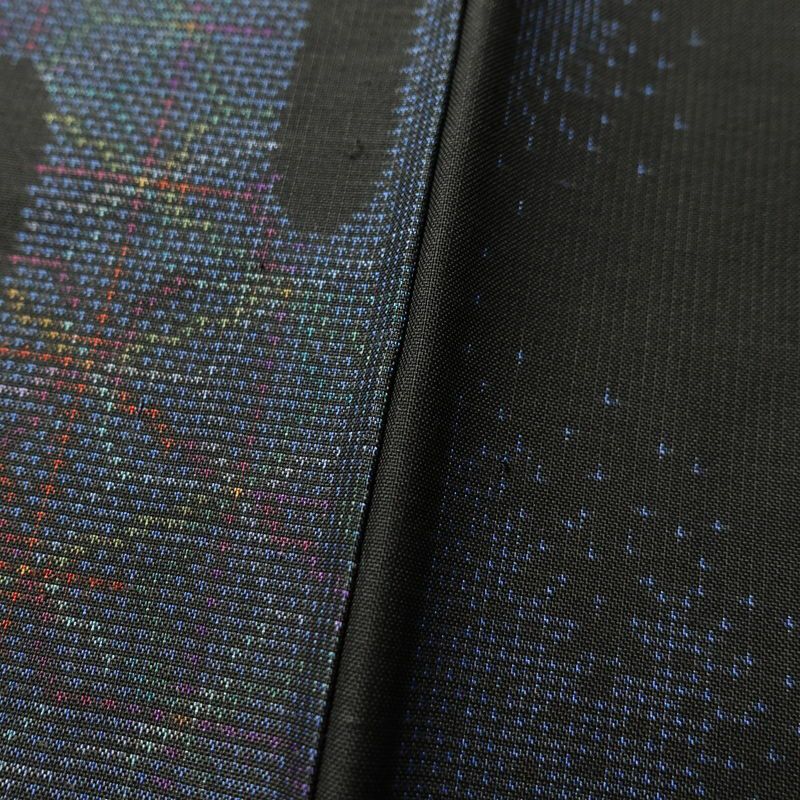 大島紬 良品 証紙なし 正絹 古典柄 麻の葉 袷仕立て 身丈160cm 裄丈66.5cm 青・紺_画像8