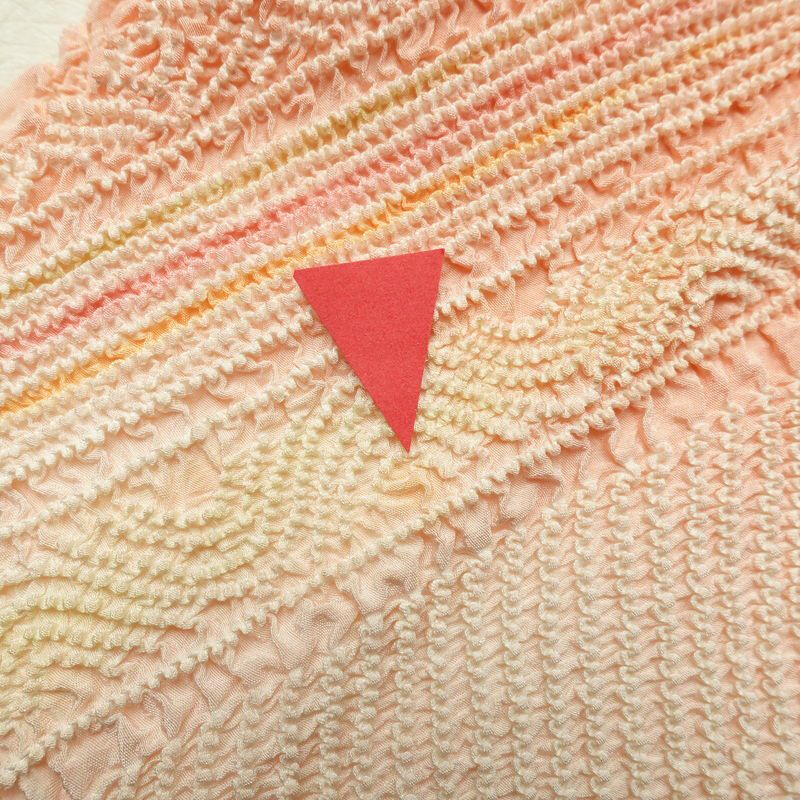 帯揚げ 絞り 総絞り 正絹 幾何学柄・抽象柄 橙_画像4