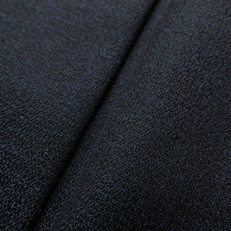 男性用 着物 良品 しつけ糸付き アンサンブル 4点セット セット品 ウール 無地 単衣仕立て 身丈135.5cm 裄丈64cm 青・紺_画像8