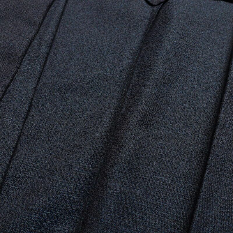 男性用 着物 良品 しつけ糸付き アンサンブル 4点セット セット品 ウール 無地 単衣仕立て 身丈135.5cm 裄丈64cm 青・紺_画像15