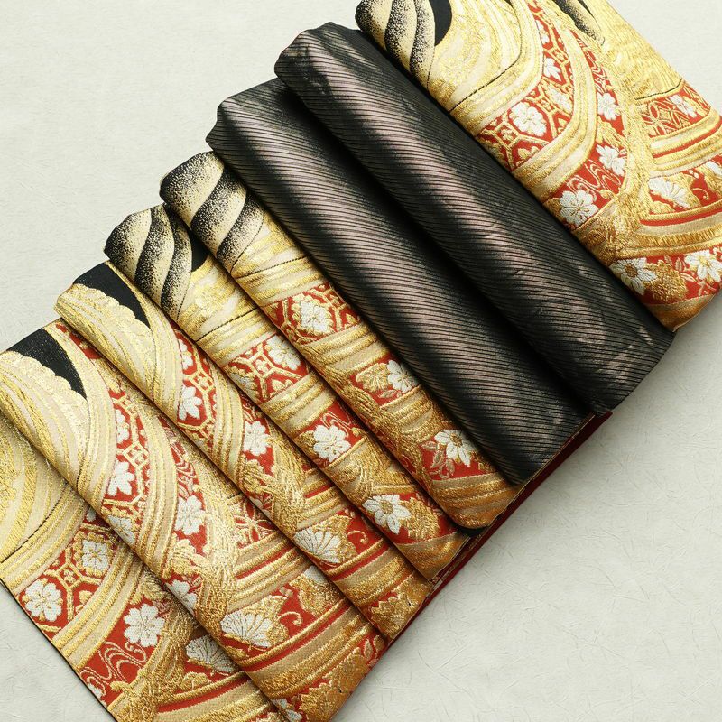 袋帯 六通柄 振袖用 正絹 流水・波柄 蝶 金・銀_画像18