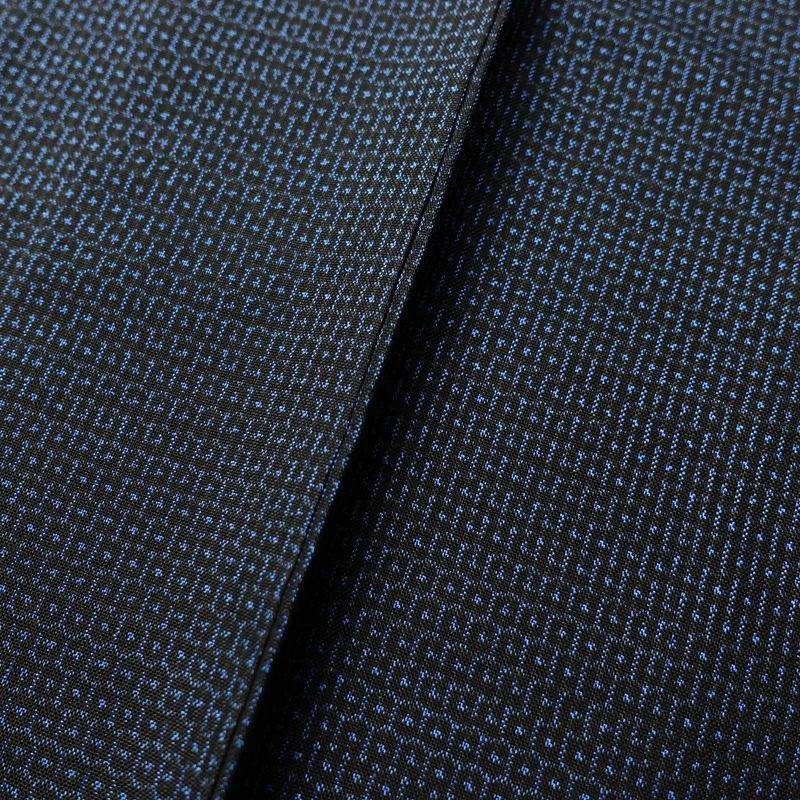 男性用 紬着物 アンサンブル 着物 羽織 2点セット セット品 正絹 亀甲柄 袷仕立て 身丈137cm 裄丈69cm 青・紺_画像8