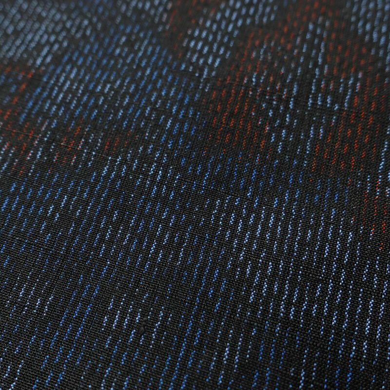 結城紬 良品 証紙あり しつけ糸付き 正絹 幾何学柄・抽象柄 袷仕立て 身丈169.5cm 裄丈65.5cm 紬 	着物 青・紺_画像6