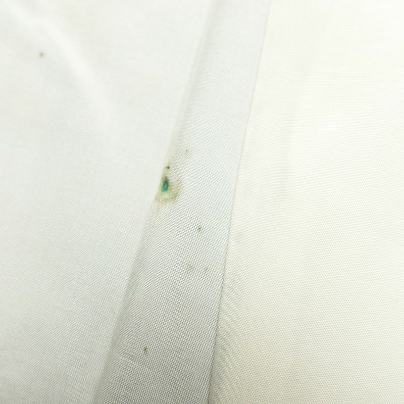 紬 正絹 花柄 袷仕立て 身丈151cm 裄丈61.5cm 一部しつけ糸付き 紬着物 青・紺_画像17