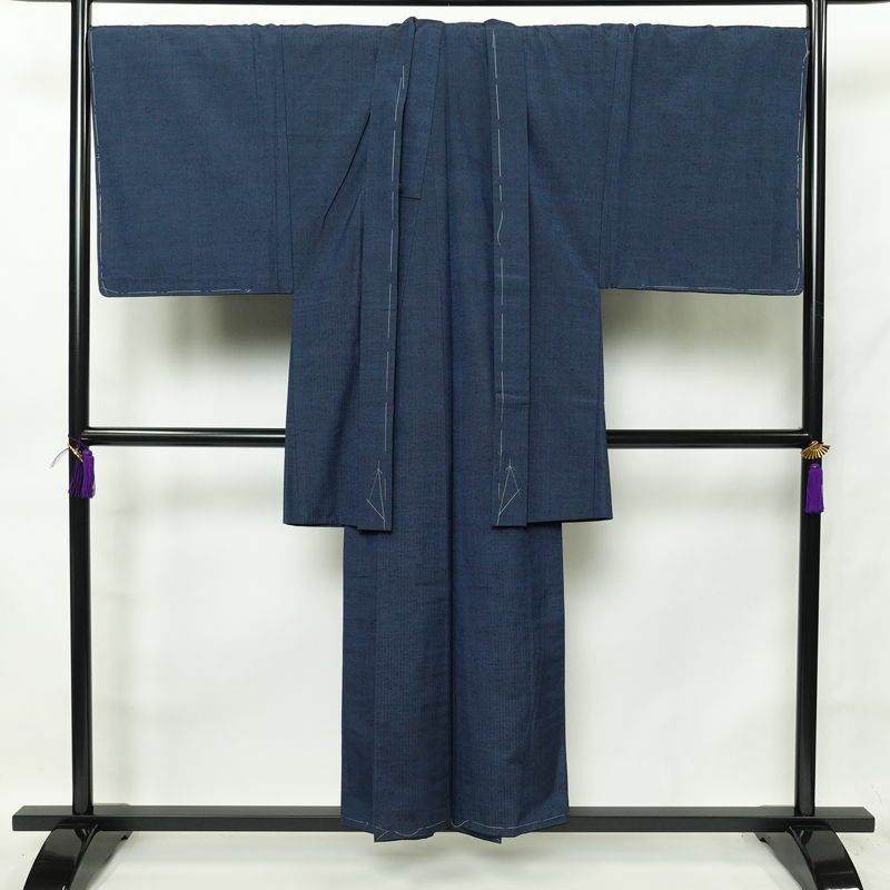 男性用 紬着物 美品 しつけ糸付き アンサンブル 羽織 着物 2点 セット 