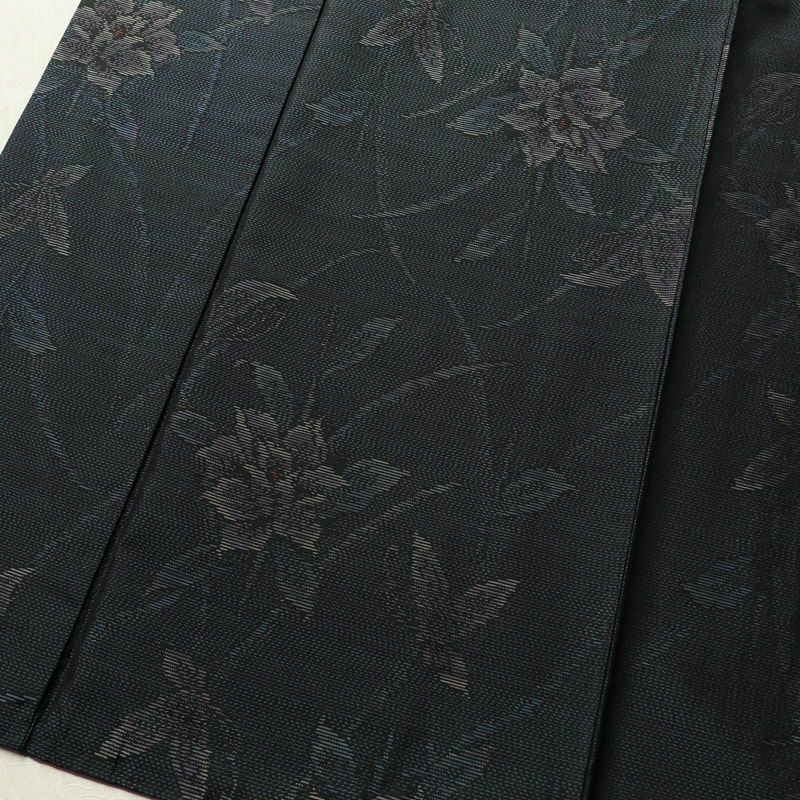 本場大島紬 良品 証紙あり 正絹 花柄 袷仕立て 身丈158cm 裄丈67cm 青・紺_画像4