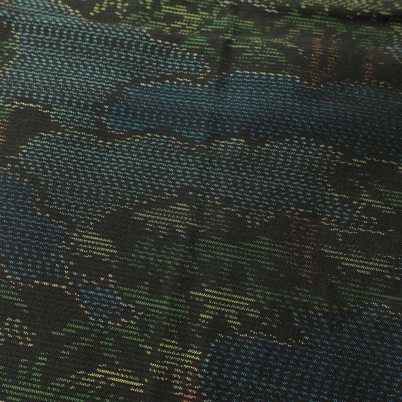 本場大島紬 証紙あり 正絹 雲柄 袷仕立て 身丈166cm 裄丈64cm 青・紺_画像6