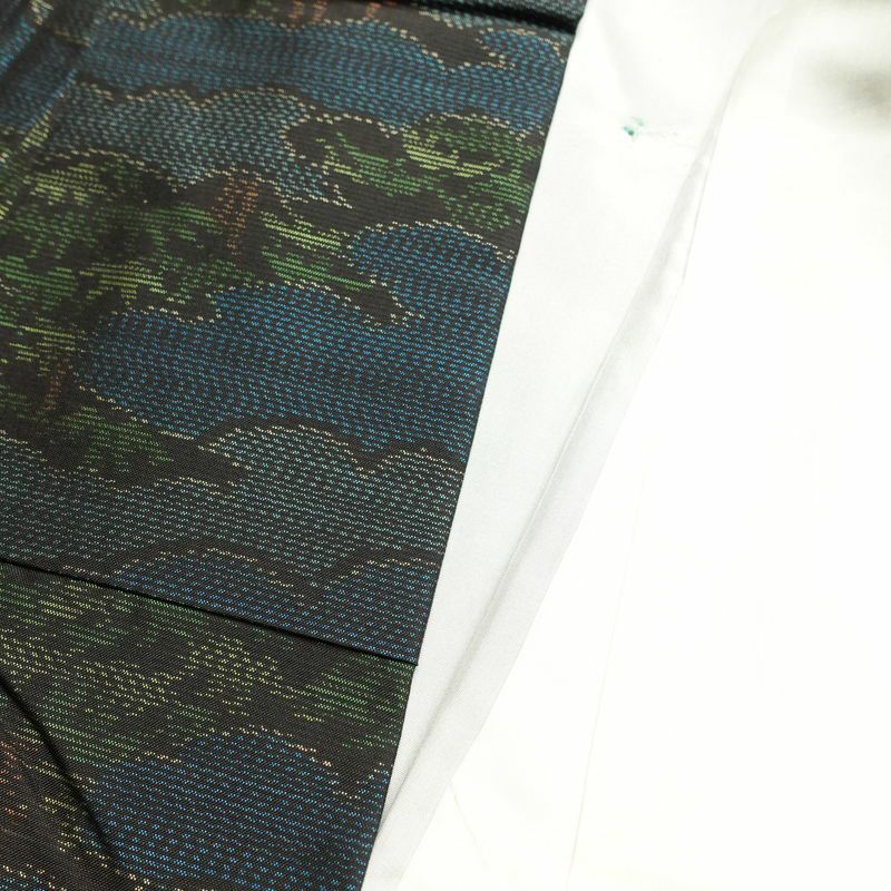 本場大島紬 証紙あり 正絹 雲柄 袷仕立て 身丈166cm 裄丈64cm 青・紺_画像16