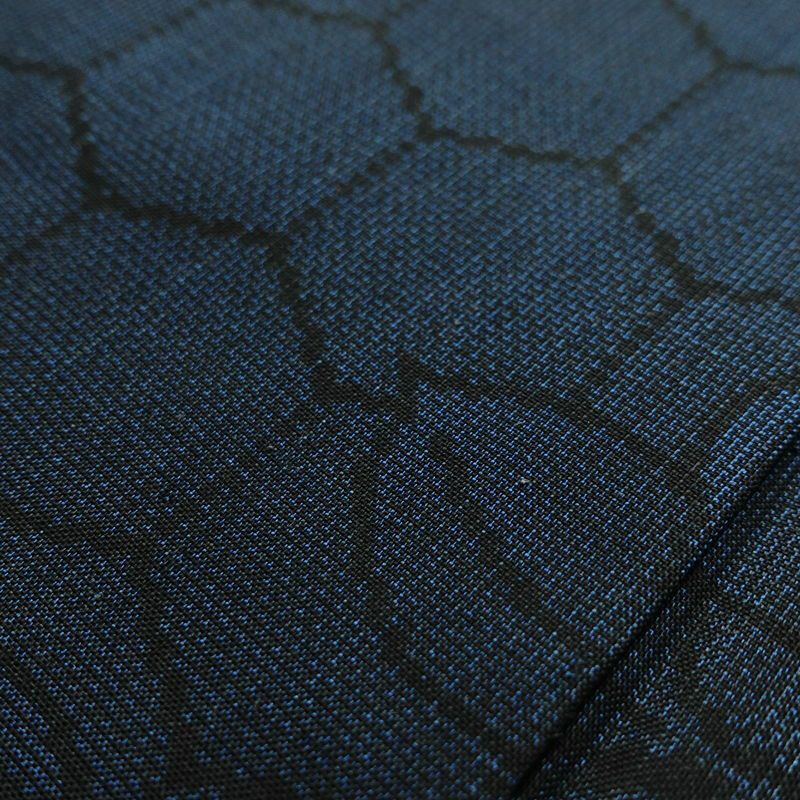 紬 しつけ糸付き 正絹 花柄 袷仕立て 身丈162.5cm 裄丈65cm 紬着物 青・紺_画像6